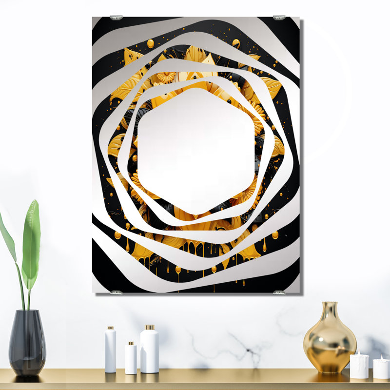 Shaia - Miroir mural boho mandala MIR141556, 32 po x 24 po