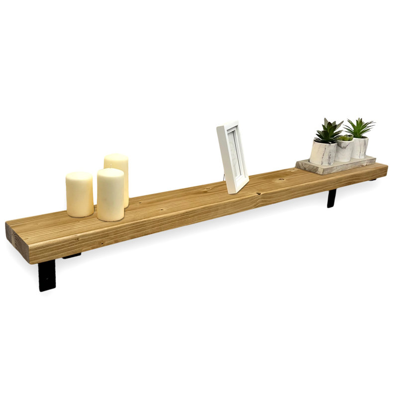 Ryesha Wood Radiator Shelf, 4.5cm H x 60cm W x 14.5cm D, Rustic Pine