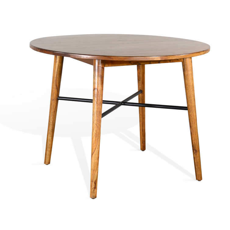 Round Solid Wood Top Dining Table