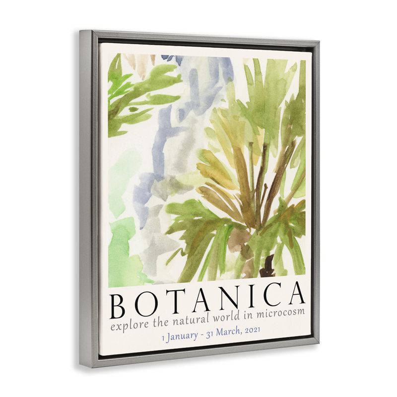  «Botanica Museum», affiche encadrée sur toile flottante par June Erica Vess, H 21 po x l 17 po, Cadre flottant gris lustré