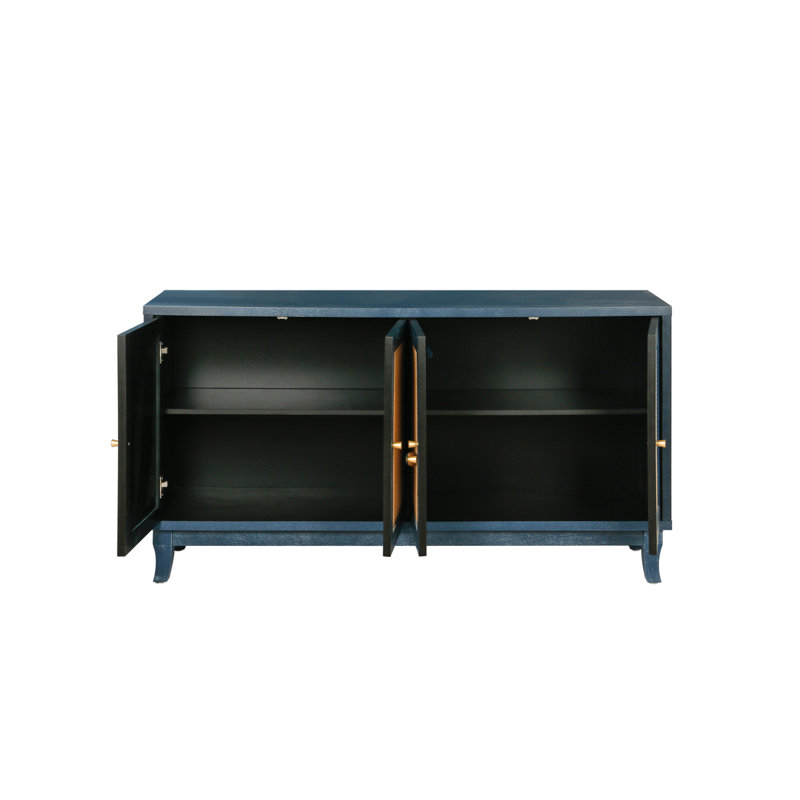 Rattan Door Storage Cabinet With Adjustable Shelves