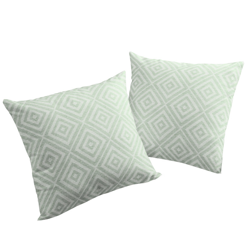 Aaru Geometric Throw Pillow Cover, 40 x 40cm, Square, Green