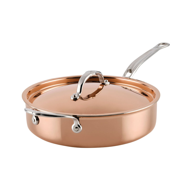CopperBond Aura 3.5-Quart Professional Copper Sauté Pan with Lid