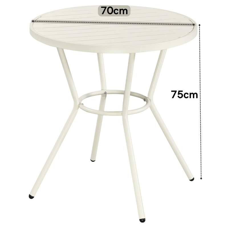 Rimini Outdoor Bistro Table , 70cm cm W 70cm cm D, Off-White
