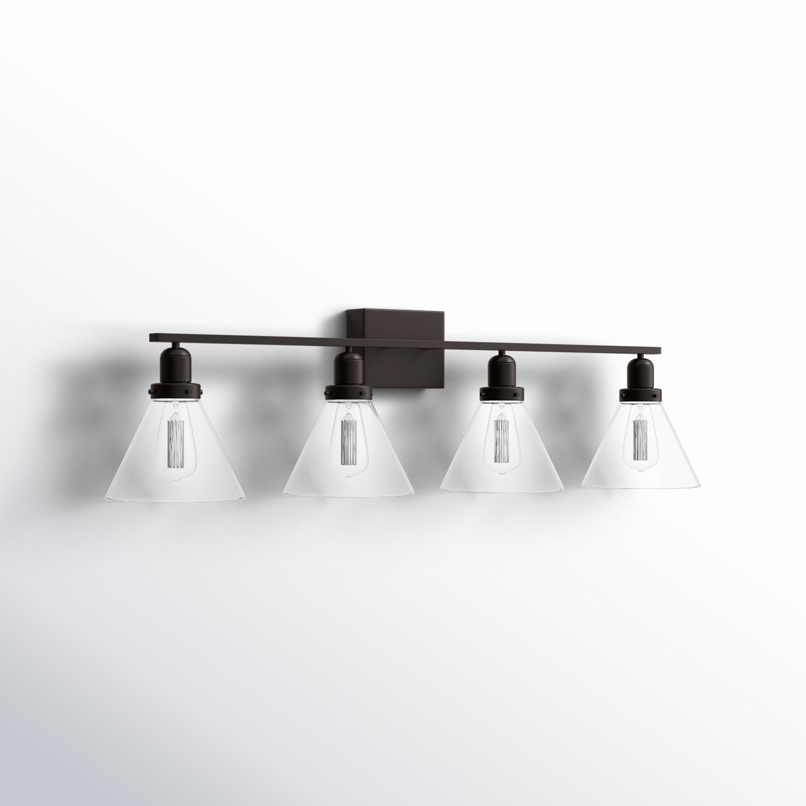 Catalina 4 Light Transparent Dimmable Bath Sconce, English Bronze