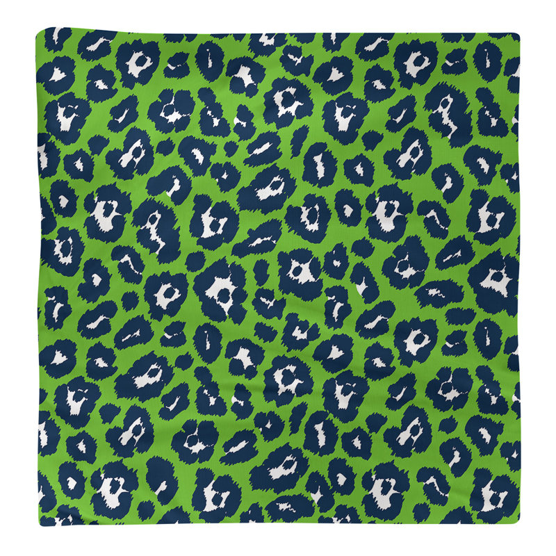 Polyester Animal Print Square Napkin, 10" x 10", Action Green/White/College Navy