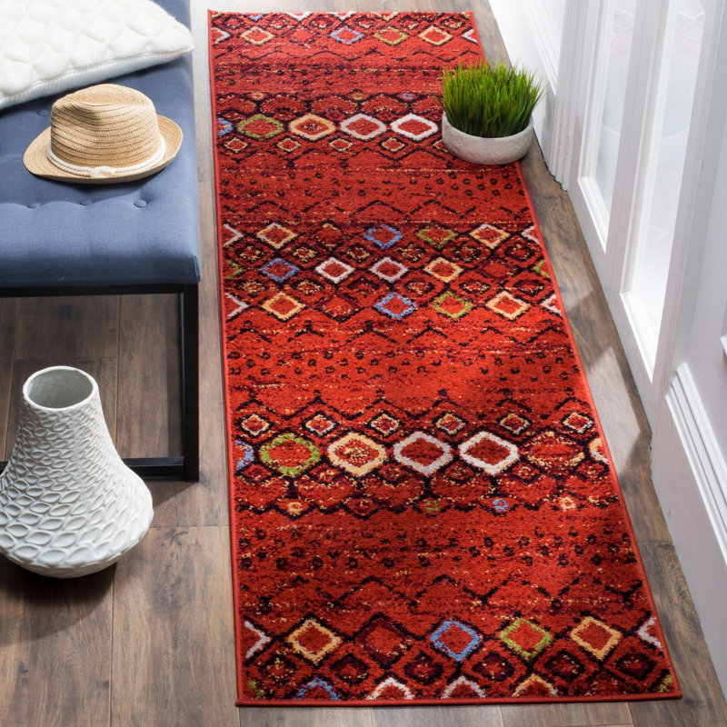 Tapis géométrique Poarch Performance, Tapis de couloir 2 pi 3 po x 8 pi