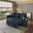 83'' Convertible Sleeper Sofa with Pull Out Bed, Electric Footrest, Chenille Couch Bed with USB Ports, Adjustable Backrest, Side Table & Storage Arms, Blue-1838447260