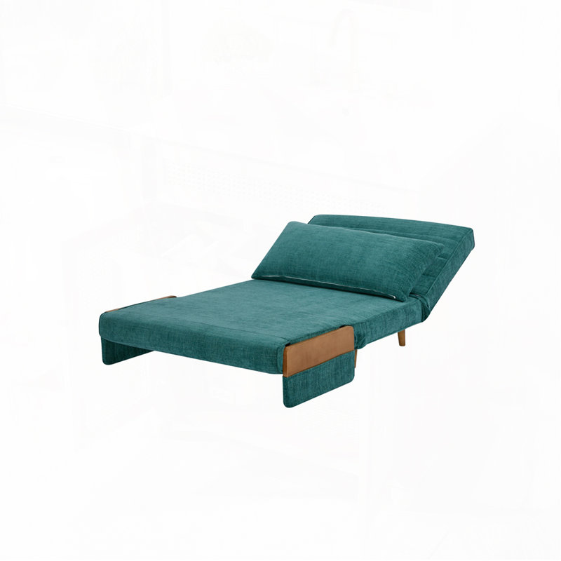 Fauteuil d'appoint rembourré convertible, Bleu paon