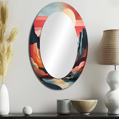Miroir mural Coral Teal Bold Canyon Landscape II - rouge
