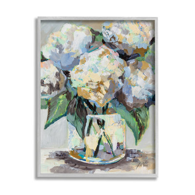 " Modern Hydrangea Flower Bouquet Abstract Floral Painting " by Jeanette Vertentes