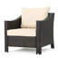 Chaise d'extérieur brun - Fauteuil avec coussin de siège pour l'eau - Coussin