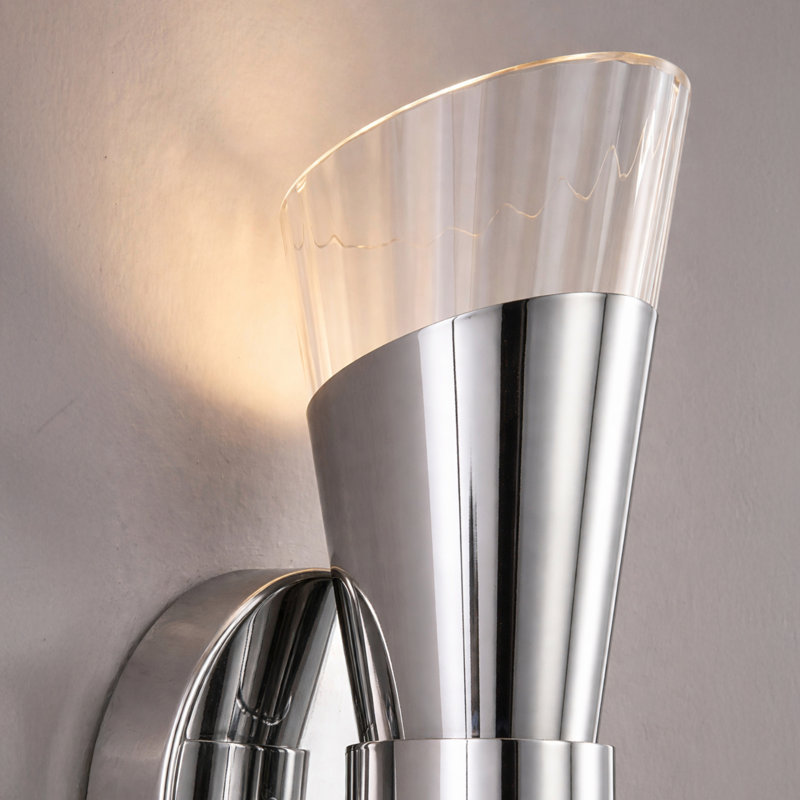Fusion - Lugano ADA Up & Downlight Tapered Wall Sconce - 1-Light - Polished Chrome, Polished Chrome