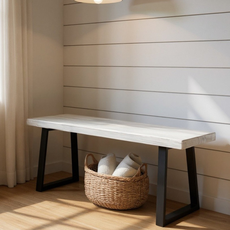 Banc trapézoïdal Timberland, Blanc, H 22 po x l 48 po x P 15 po