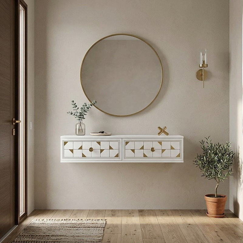 Commode, White/Gold