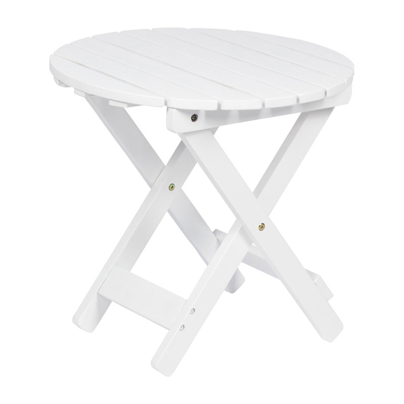 Hampshire Assembled Acacia Wood Folding Side Table, Blanc