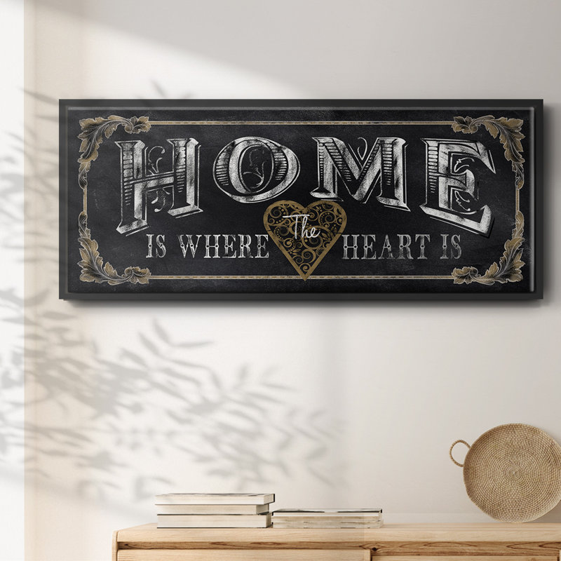 Home- Framed Canvas, 12" H x 30" W