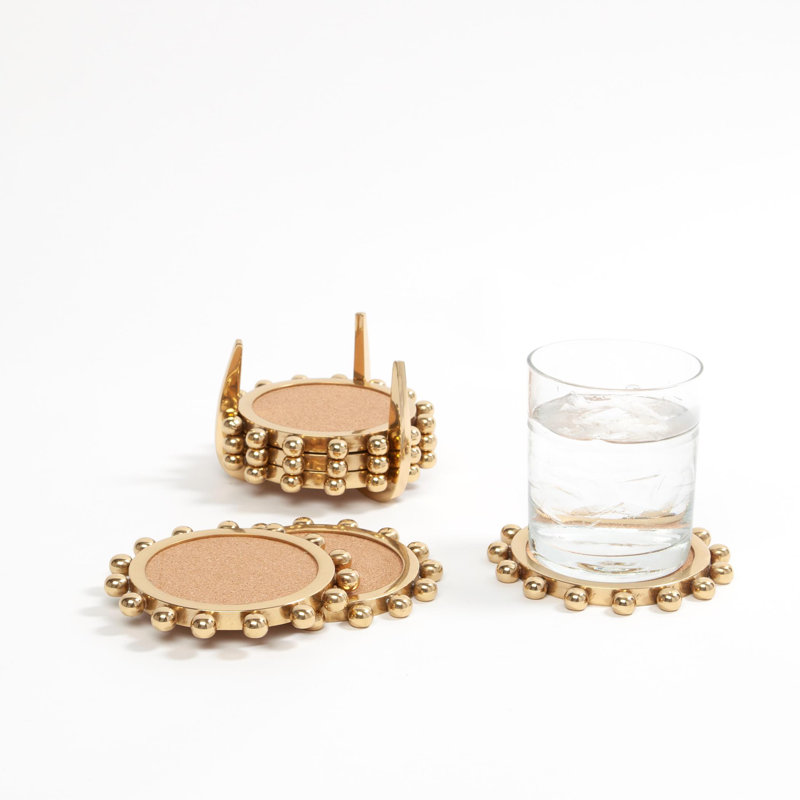 Round Coaster Set With Holder