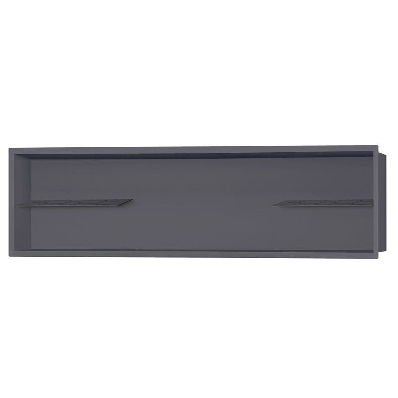 Niche de douche encastrée en acier inoxydable de 12 po x 48 po avec 2 tablettes pour accessoires, Bronze-noir
