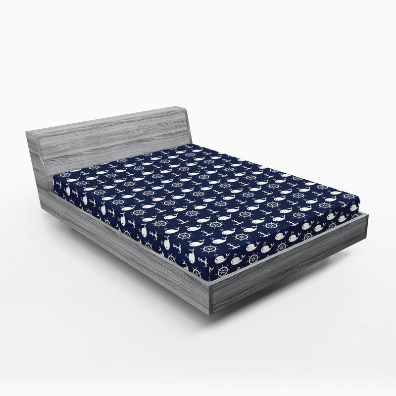 Ensemble de 2 drap-housse bleu marine Ambesonne, Drap-housse très grand californien