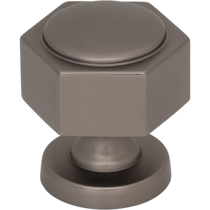 Stanmore 1 1/4" Length Geometric Knob, Antique Bronze