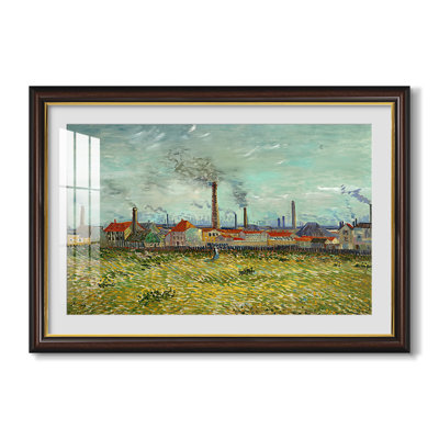Factories at Clichy, 1887-Vincent van Gogh-Custom Framed Canvas