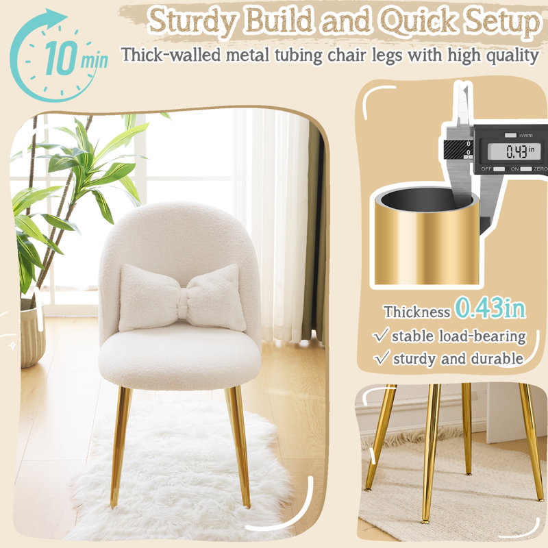 Fauteuil de maquillage l 21,26 po Winao, Crème