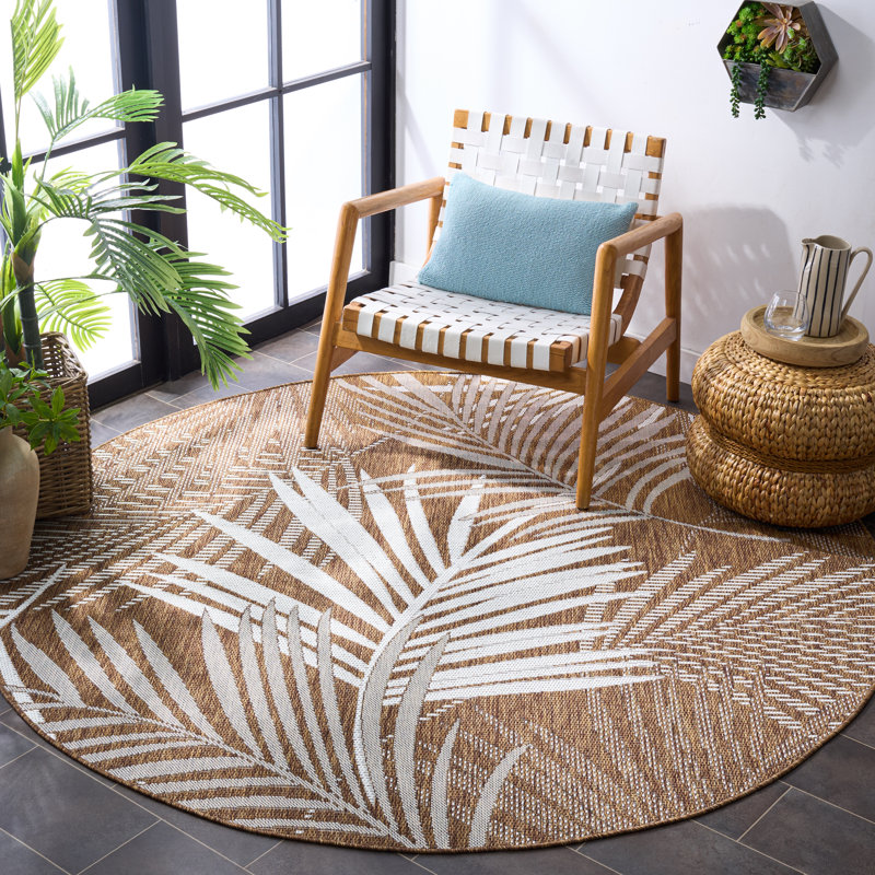 Tapis d'intérieur / extérieur floral Alesso Performance, Rond 6 pi 7 po
