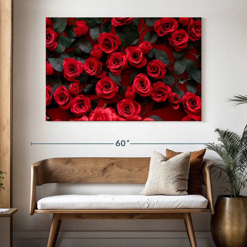 Roses rouges artificielles Harnek, H 34 po x l 51 po