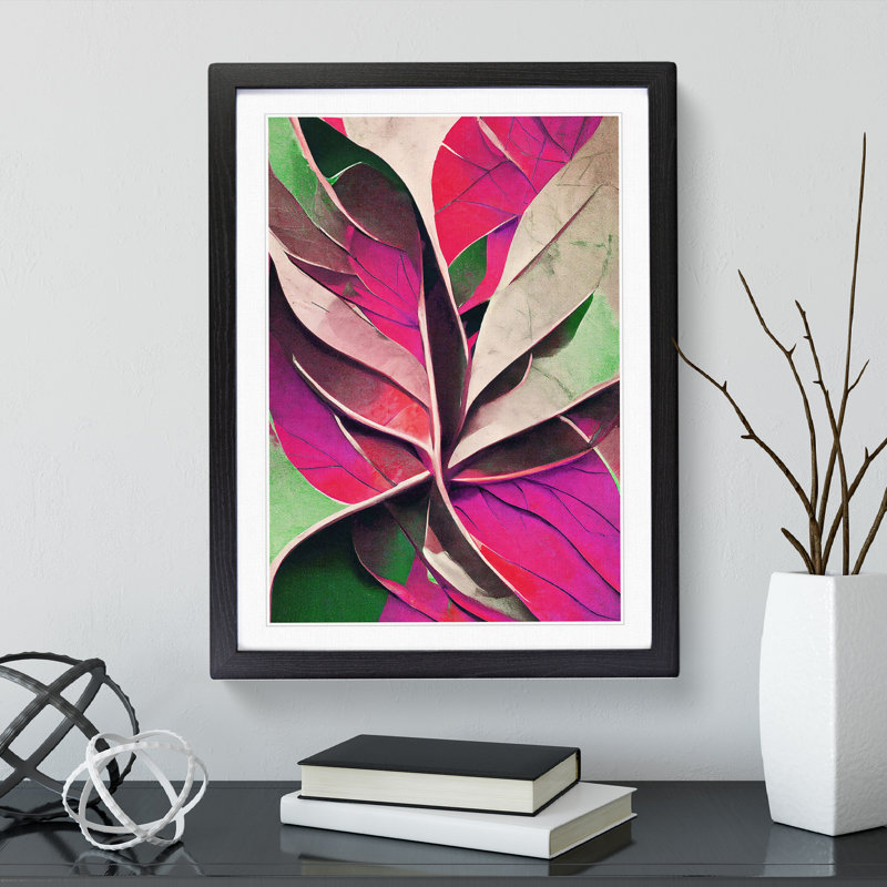 Leaf - Framed Print, Black, 64cm H x 46cm W x 2cm D