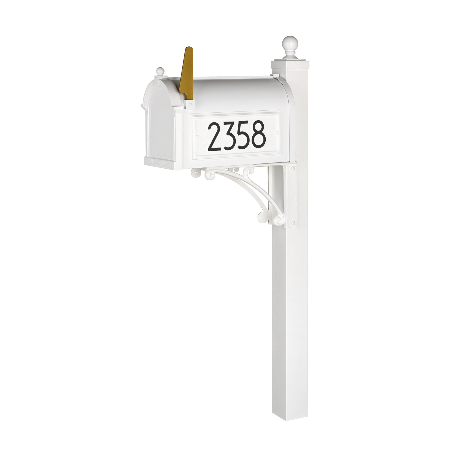 Modern Mailbox, White/Black, Yes