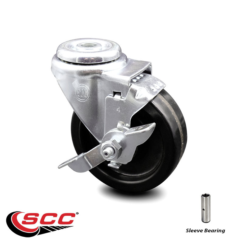 Phenolic Swivel Bolt Hole Caster with Brake