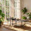 Ensemble de 2 tables basses gigognes en métal avec plateau en faux marbre Silas (127 cm L x 61 cm P x 46 cm H)
