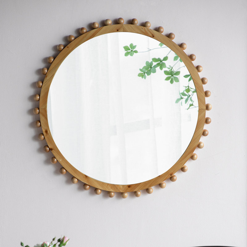 Estrella Solid Wood Round Mirror