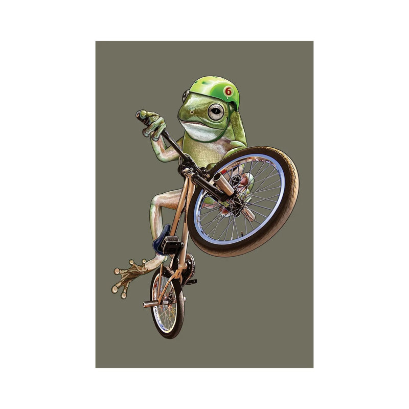 BMX Frog by Adam Lawless - Wrapped Canvas Gallery-Wrapped Canvas Giclée, 30.48 cm H x 45.72 cm W