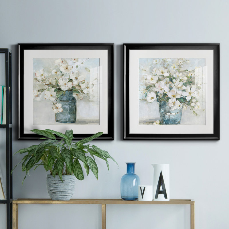 Cottage Charmer I - ensemble de 2 reproductions de cadres photo, H 26,5 po x l 53 po x P 1,5 po, Noir