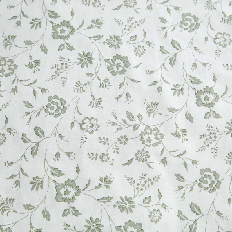 Percale Novelty 200 Thread Count Printed Cotton Sheet Set, Queen Sheet Set with 2 Standard Pillowcases,  Green Miranda