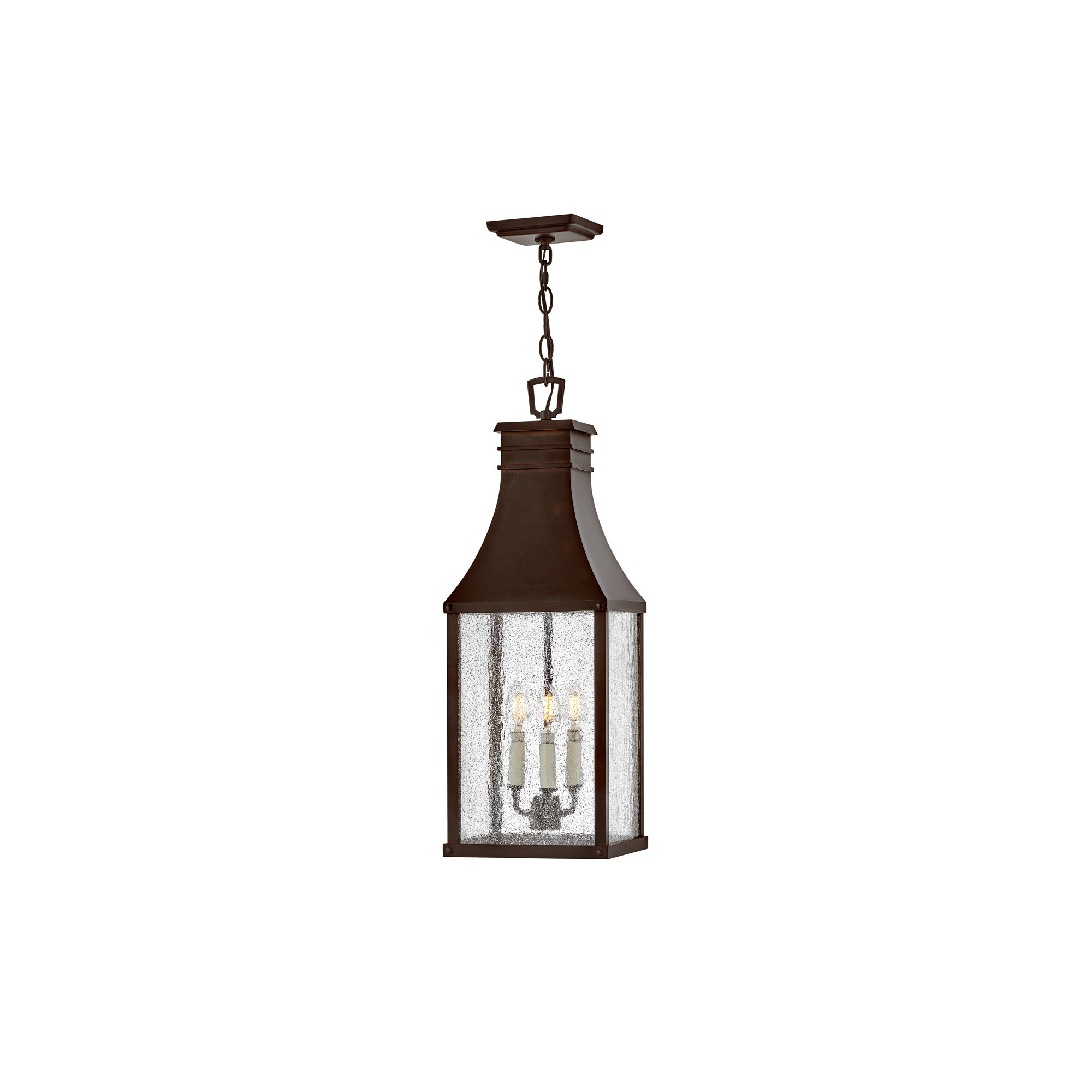 Beacon Hill 3-Light Outdoor Hanging Lantern, Blackened Copper