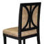 Chaises de salle à manger rembourrées en tissu de polyester gris, ensemble de 2, finition noir sablé-1633896687-1633896686