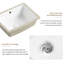 16 Inch Rectangle Undermount Bathroom Sink Under Counter Vanity Sink Opening Size White Porcelain Basin Sink Para Baños