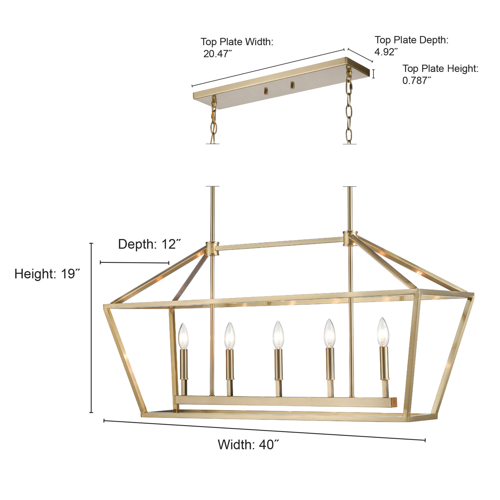 Glenhaven 5 Light Dimmable Pendant, Satin Nickel
