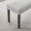 Banc rembourré en tissu gris clair Luna avec cadre en bois gris foncé Luna