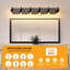 Luminaire de meuble-lavabo pour salle de bain, configuration à 6 lumières pour luminaire de salle de bain à placer au-dessus d'un miroir, appliques murales de style rustique avec abat-jour en verre