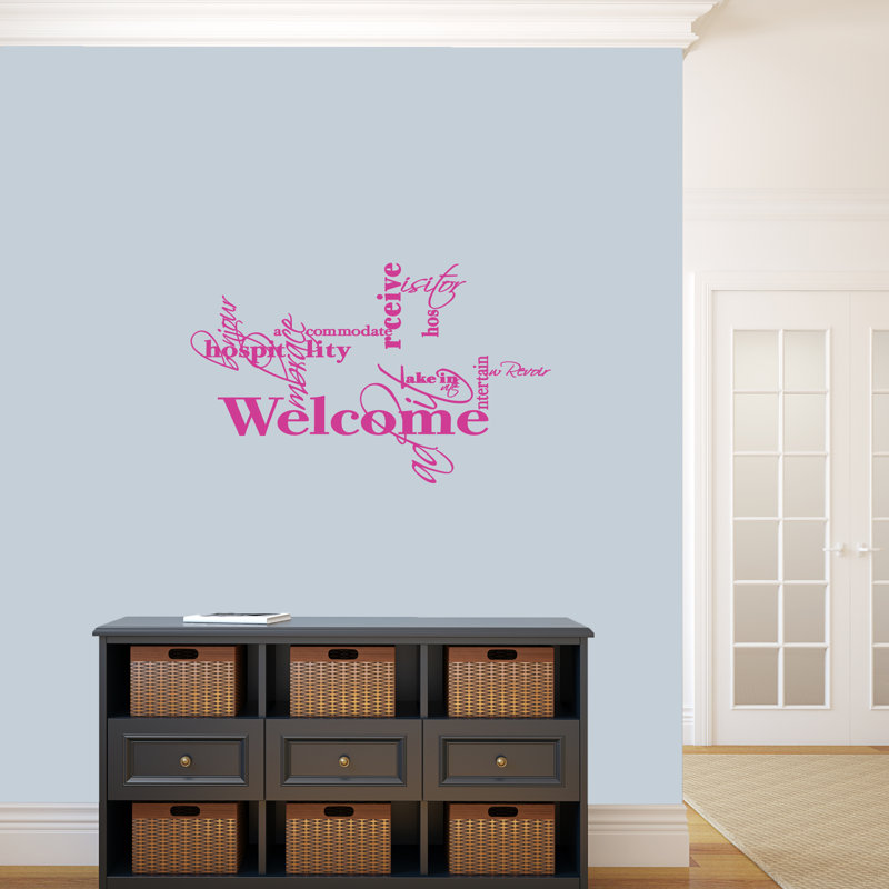 Text & Numbers Non-Wall Damaging Wall Decal, Hot Pink