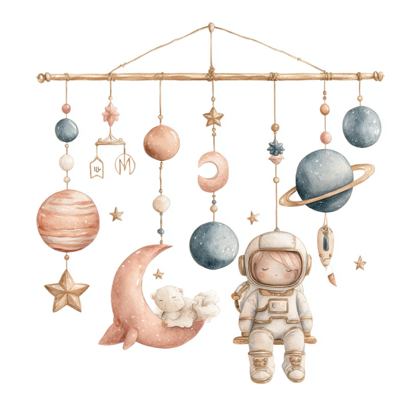 Couvre-lit mobile astronaute, Double