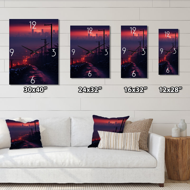Horloge murale Ethereal City Nights II - Cityscapes, Petit