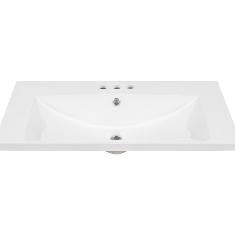 Lavabo de salle de bain en céramique blanche de 20 pouces - et intrigant, surface lisse facile à nettoyer, pré-percé pour robinet à poignée simple, installation simple, séduisant, robinet, perception