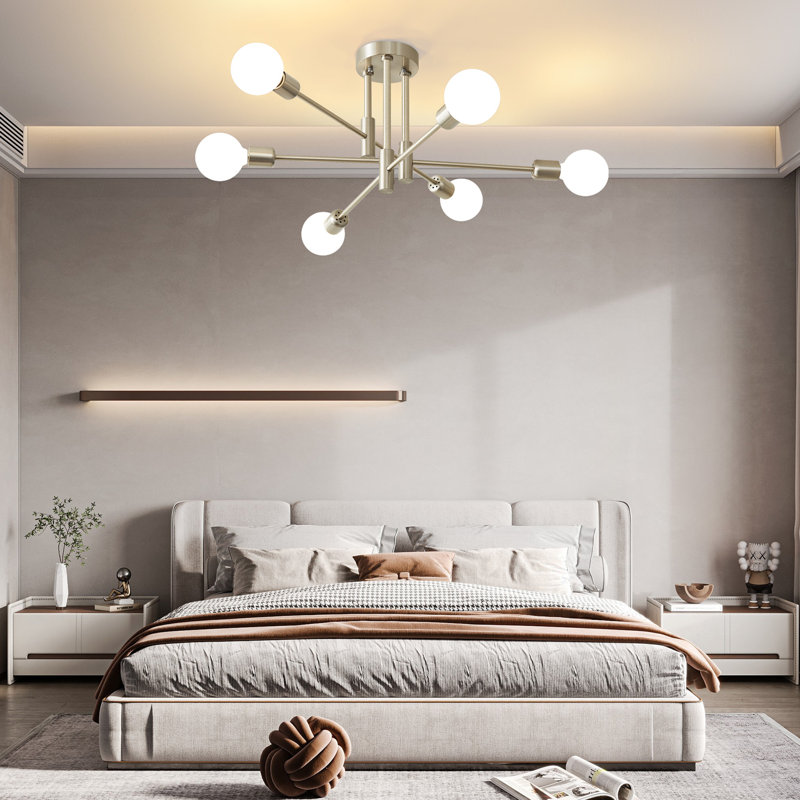 Sevin 6 - Light 25.2'' Sputnik Cylinder Flush Mount, Nickel