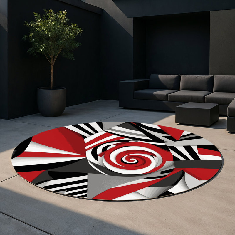 Tapis intérieur et extérieur Ember Sphere, Rond 5 pi