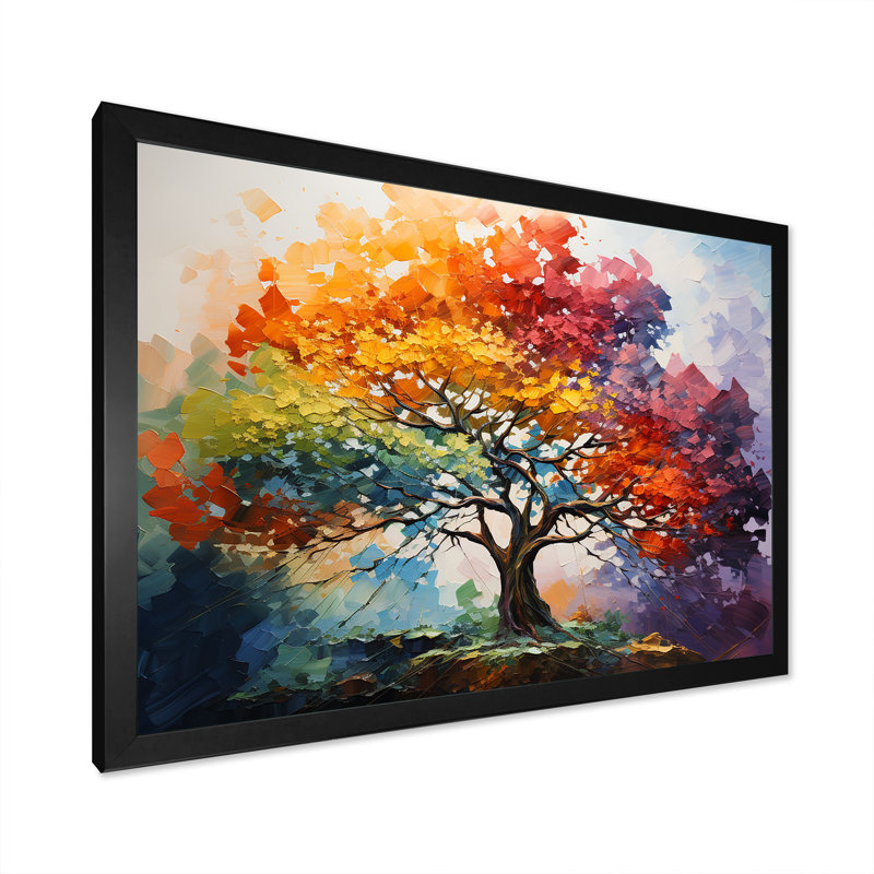 Séquoia fauve multicolore, H 12 po x l 20 po x P 1 po, Cadre simple noir